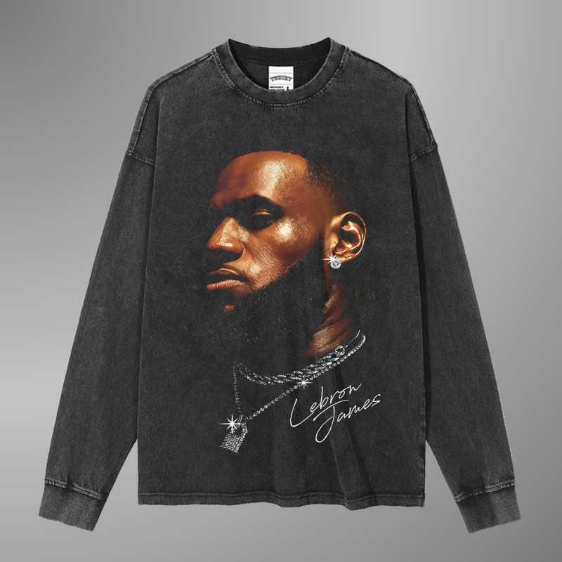CAMISETA DE MUJER CON CARA GRANDE DE LEBRON JAMES V3