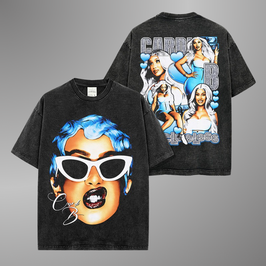CAMISETA CON CARA GRANDE DE CARDI B