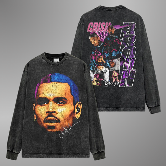 CHRIS BROWN BIG FACE TEE[LS] V2