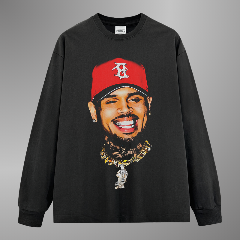 CHRIS BROWN BIG FACE TEE[LS] V5