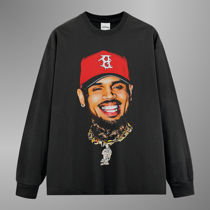 CHRIS BROWN BIG FACE TEE[LS] V5