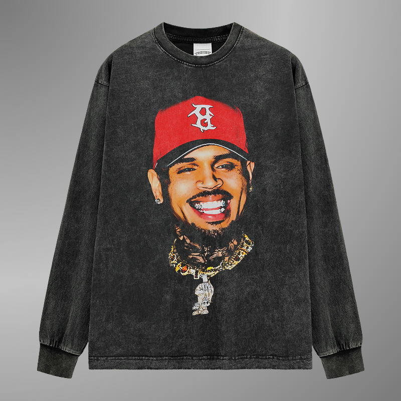 CHRIS BROWN BIG FACE TEE[LS] V5