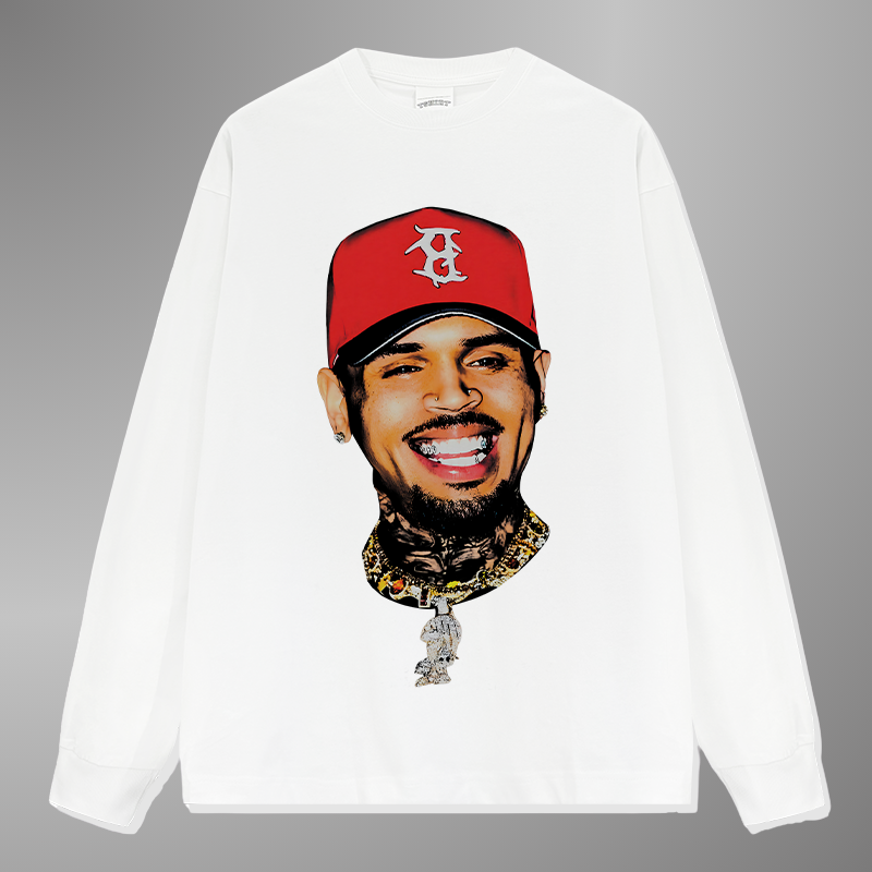 CHRIS BROWN BIG FACE TEE[LS] V5