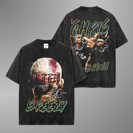 CAMISETA CON CARA GRANDE DE CHRIS BROWN V3