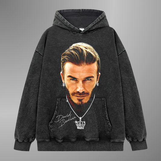 SUDADERA CON CAPUCHA Y CARA GRANDE DE DAVID BECKHAM 