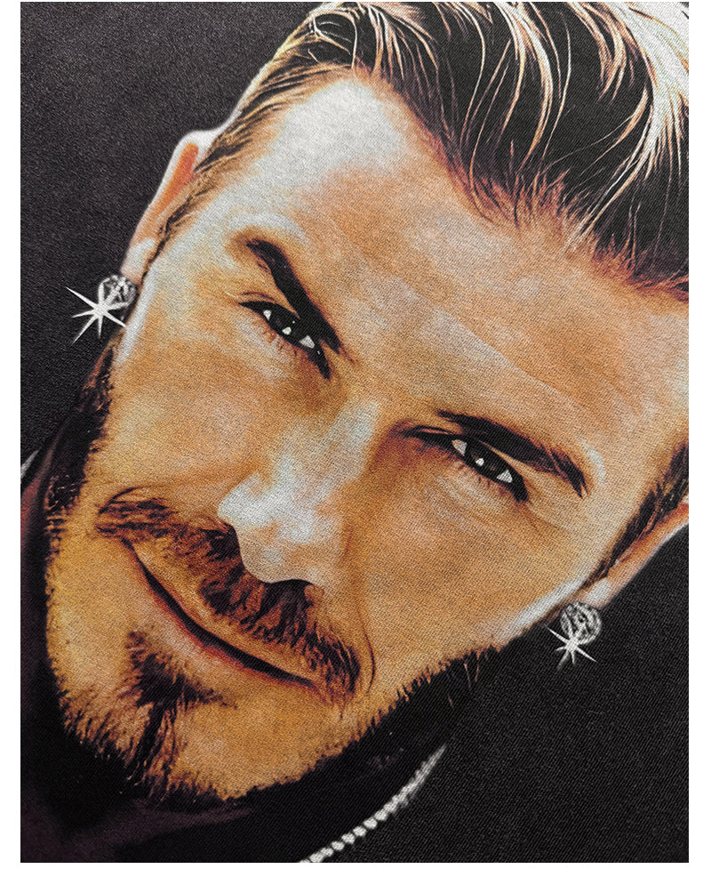 SUDADERA CON CAPUCHA Y CARA GRANDE DE DAVID BECKHAM 
