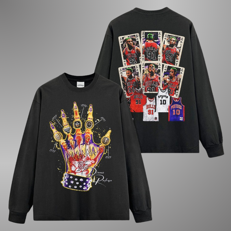T-SHIRT DENNIS RODMAN [À MANCHES LONGUES] V5