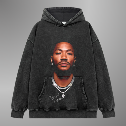 SUDADERA CON CAPUCHA DE CARA GRANDE DE DERRICK ROSE