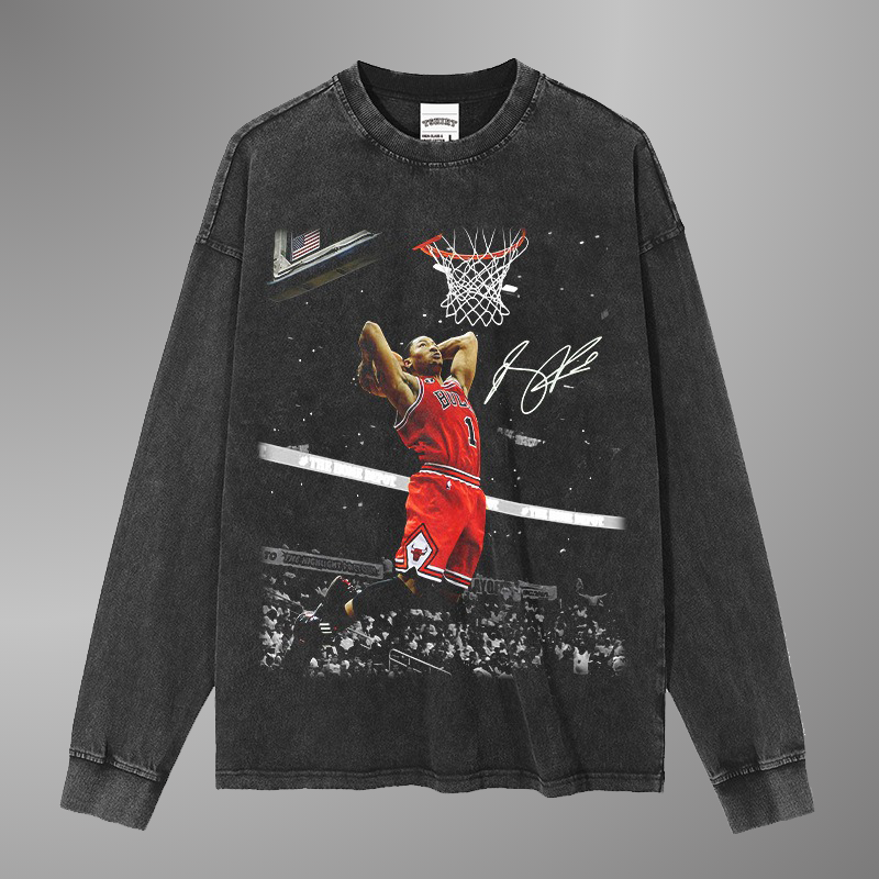 T-SHIRT DERRICK ROSE #1 [LS] 
