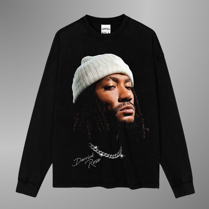T-SHIRT À GRAND VISAGE DERRICK ROSE [LS] 