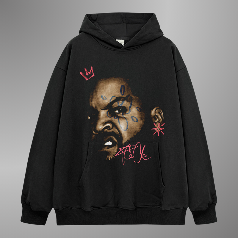 SUDADERA CON CAPUCHA DE CARA GRANDE CON CUBO DE HIELO 