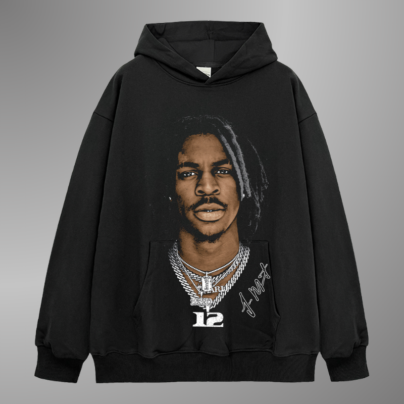 SUDADERA CON CAPUCHA Y CARA GRANDE DE JA MORANT