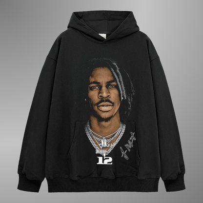 SUDADERA CON CAPUCHA Y CARA GRANDE DE JA MORANT