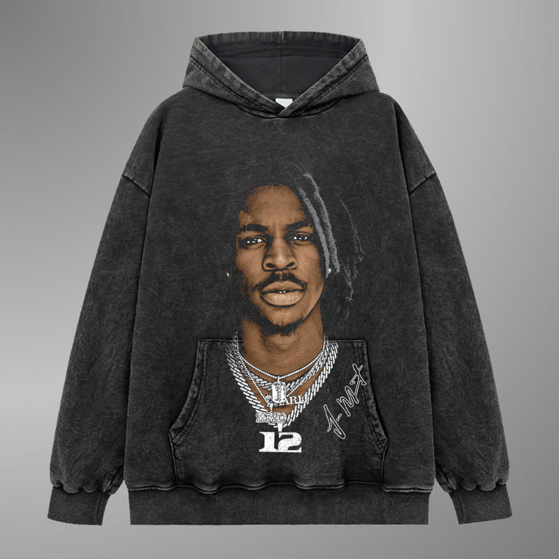 SUDADERA CON CAPUCHA Y CARA GRANDE DE JA MORANT
