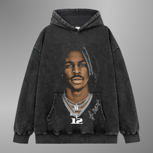 SUDADERA CON CAPUCHA Y CARA GRANDE DE JA MORANT