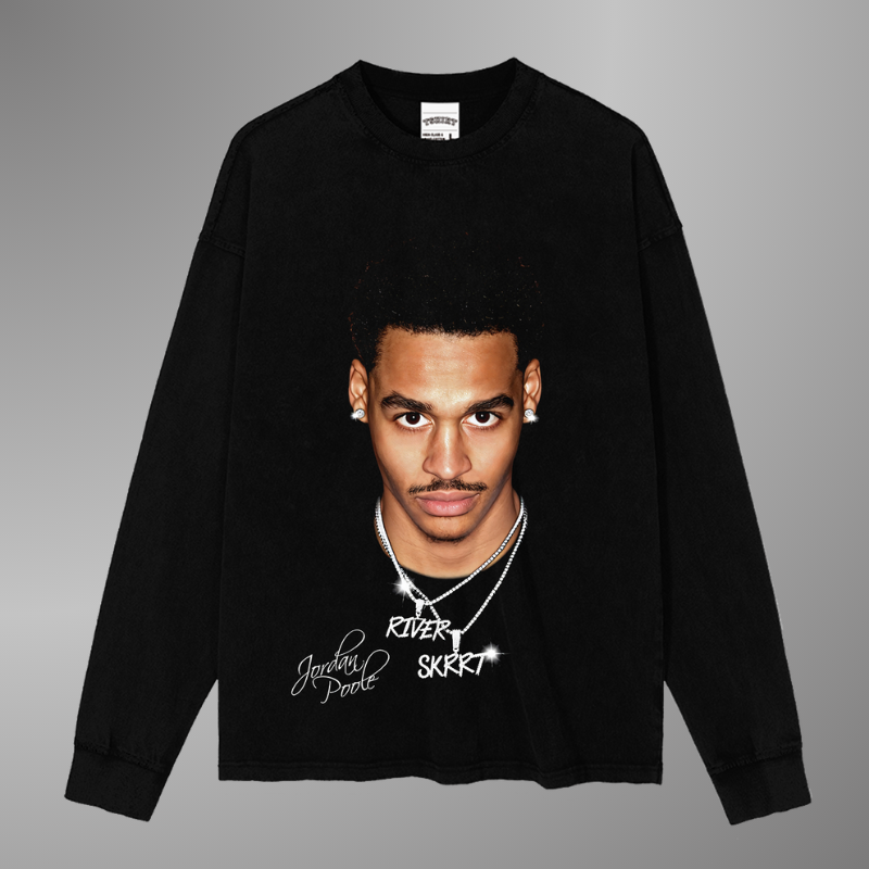 JORDAN POOLE BIG FACE TEE[LS] VINTAGE GREY