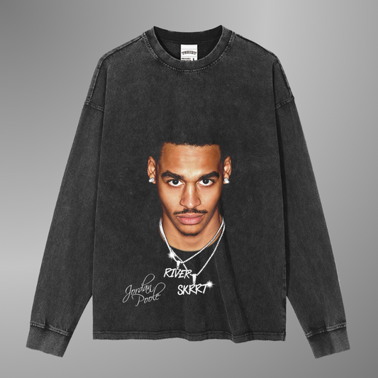 JORDAN POOLE BIG FACE TEE[LS] VINTAGE GREY