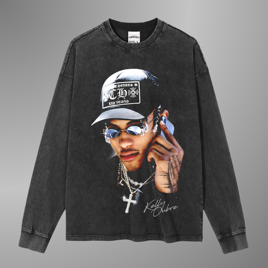 T-SHIRT À GRAND VISAGE KELLY OUBRE JR [LS] 