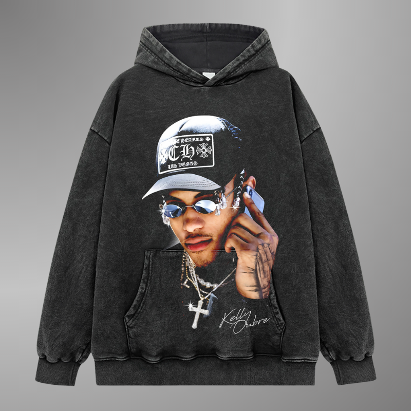 SUDADERA CON CAPUCHA DE CARA GRANDE DE KELLY OUBRE JR 