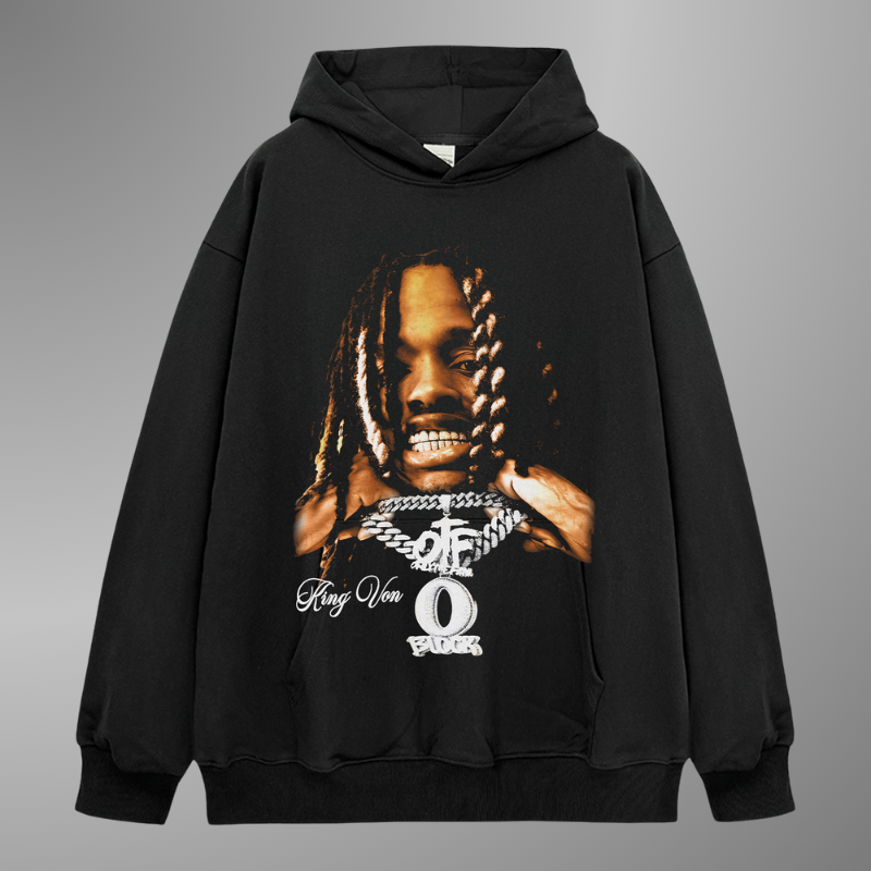 SUDADERA CON CAPUCHA DE CARA GRANDE KING VON