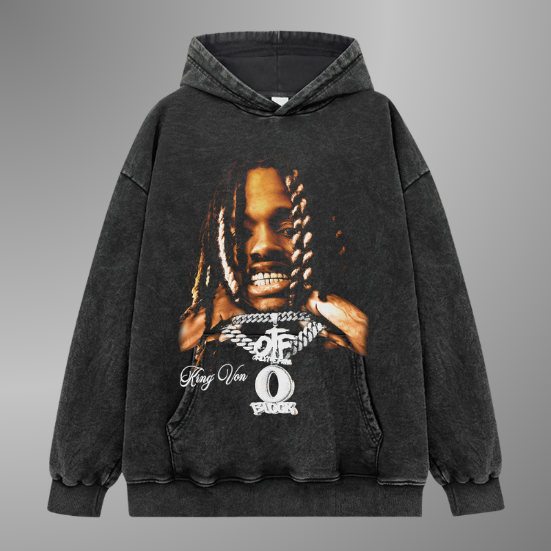 SUDADERA CON CAPUCHA DE CARA GRANDE KING VON