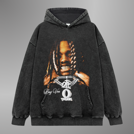 SUDADERA CON CAPUCHA DE CARA GRANDE KING VON