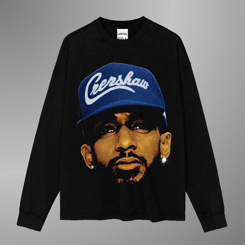 CAMISETA NIPSEY HUSSLE CON CARA GRANDE 