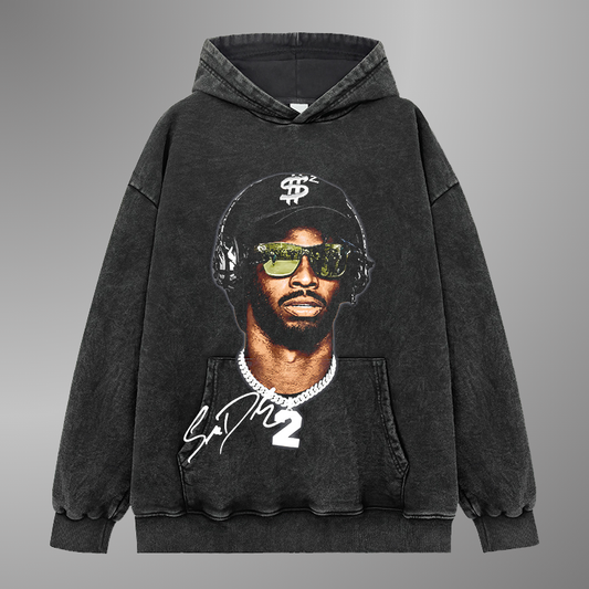 SUDADERA CON CAPUCHA DE CARA GRANDE DE SHEDEUR SANDERS