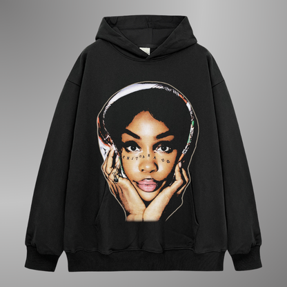 SUDADERA CON CAPUCHA DE CARA GRANDE DE SZA