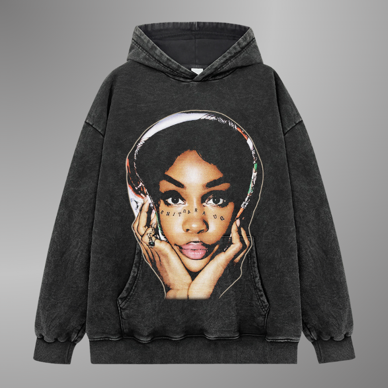 SUDADERA CON CAPUCHA DE CARA GRANDE DE SZA