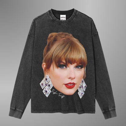 TAYLOR SWIFT BIG FACE TEE[LS]