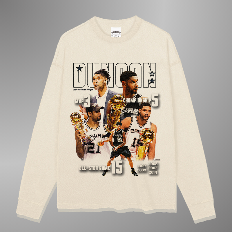 T-SHIRT TIM DUNCAN [LS] 