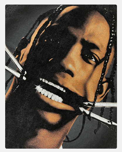 CAMISETA DE MUJER CON CARA GRANDE DE TRAVIS SCOTT V2