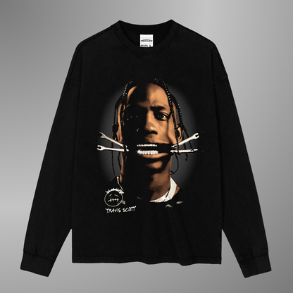 CAMISETA DE MUJER CON CARA GRANDE DE TRAVIS SCOTT V2