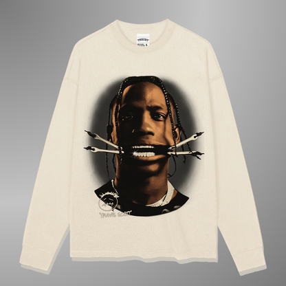 CAMISETA DE MUJER CON CARA GRANDE DE TRAVIS SCOTT V2