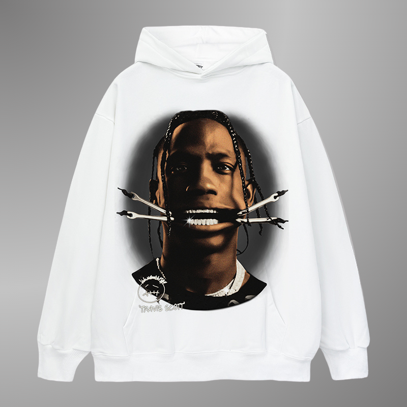 Sudadera con capucha y cara grande de Travis Scott, versión 2
