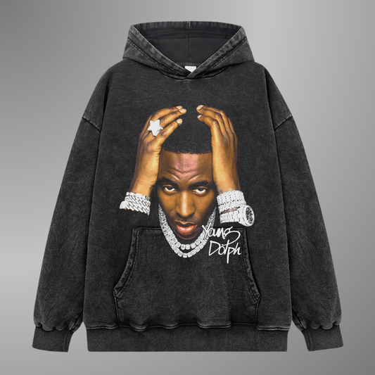 SUDADERA CON CAPUCHA DE CARA GRANDE DE YOUNG DOLPH 
