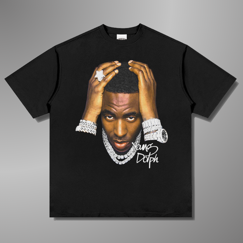 T-SHIRT À GRAND VISAGE YOUNG DOLPH 