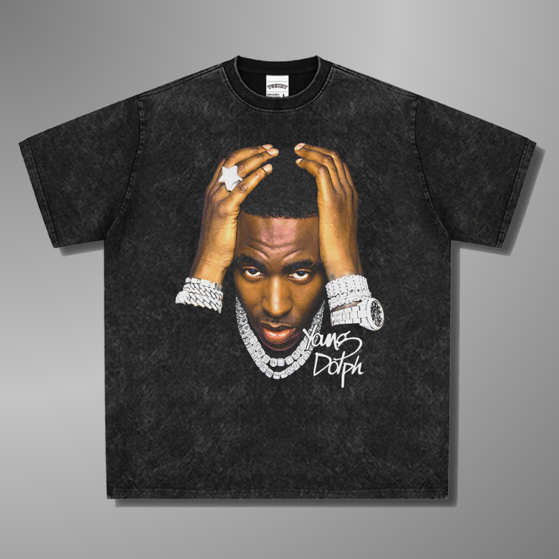 T-SHIRT À GRAND VISAGE YOUNG DOLPH 